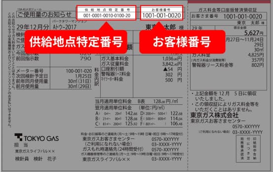 ガス検診票 の例