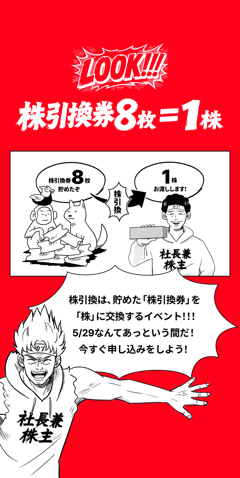 LOOK 第3期は「株引換券8枚=1株